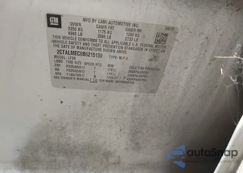 2011 GMC Terrain Sle-1 из США, поврежденный, VIN 2CTALMEC8B6215159